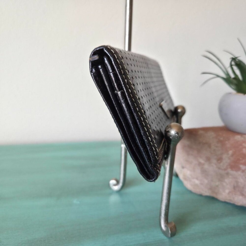 Prada black perforated leather wallet - Picture 3 of 8